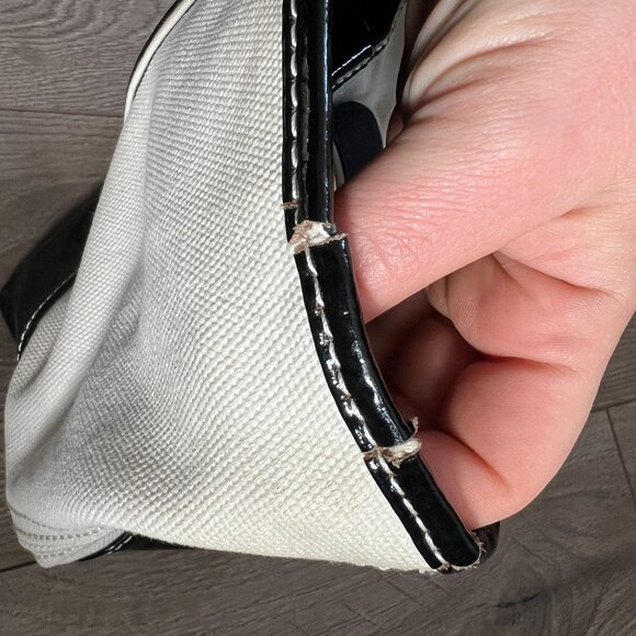 Lands' End Canvas Tote Black Patent Leather Trim - Picture 9 of 9